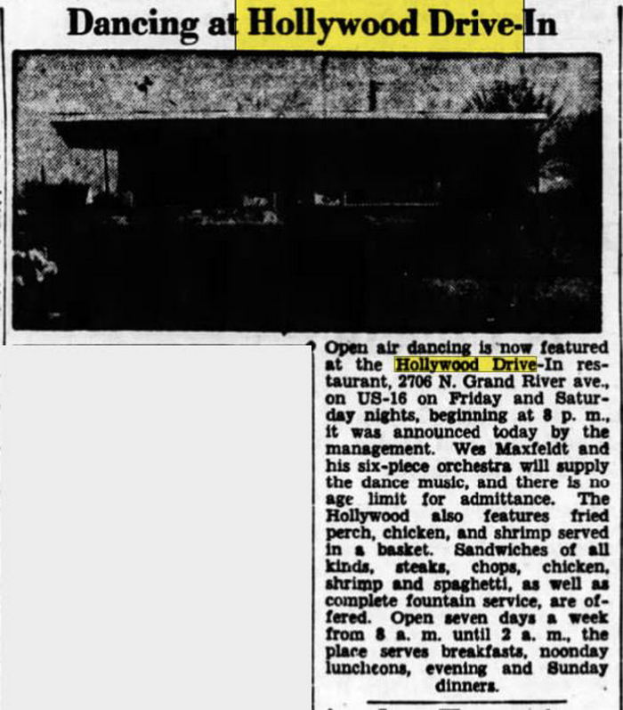 Hollywood Drive-In (Tonys Lounge) - Jul 1951 Article